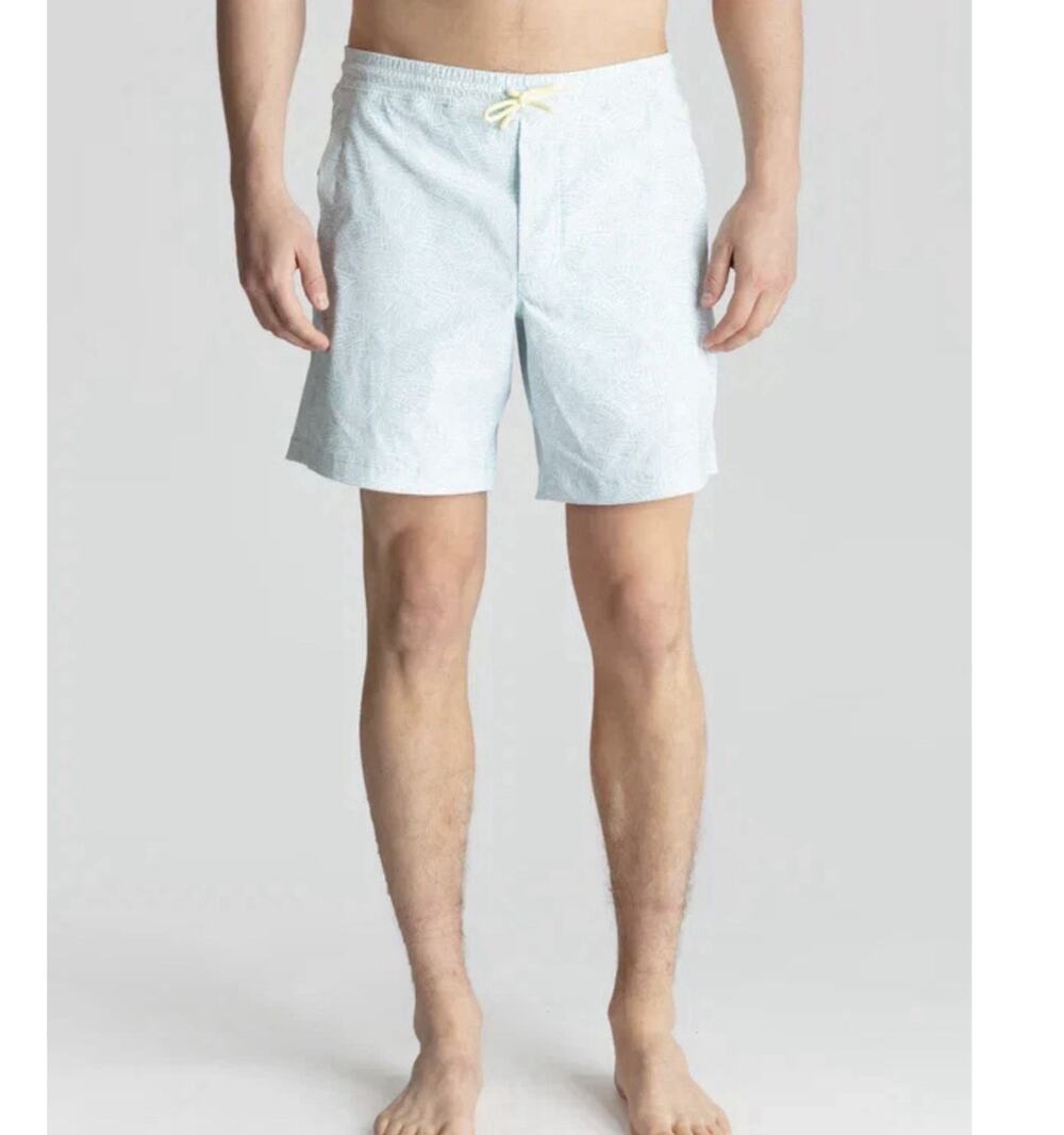 Birddogs Brad Schittz Swim Trunks Blue Print Built In Liner Shorts L